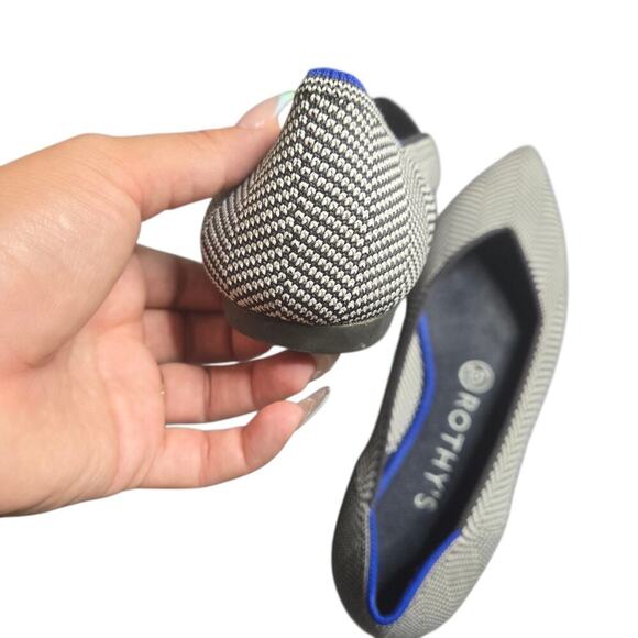 Rothy's The Point Cloud Grey Birdseye Knit Ballet Flats Size: 7.5 - Picture 2 of 4